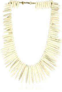 White Necklace Chain w/ Pendant Sticks Instead of White Pearls or White Beads: Kenneth Jay Lane: Jewelry