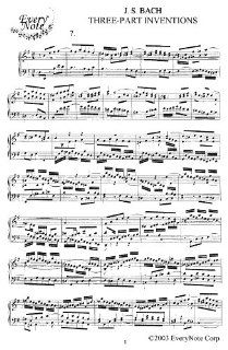 Bach J.S. 3 Part Inventions Invention No. 7 Instantly  and print sheet music J.S. Bach Books