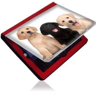 "Dogs" 10001, Designer Red Leather Case / Sleeve for iPad 1/2/3/4.: Computers & Accessories