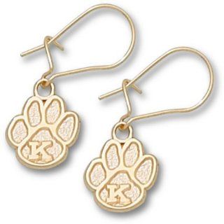 Kentucky Wildcats 3/8" "Paw with K" Dangle Earrings   10KT Gold Jewelry : Sports Fan Earrings : Sports & Outdoors