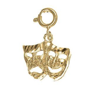 Gold Plated 925 Sterling Silver Drama Mask, Laugh Now, Cry Later Pendant: Jewels Obsession: Jewelry