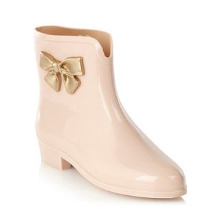 Mel Cream bow side ankle wellies