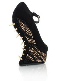 Spiked Embellished Heel Less Platforms: Pumps Shoes: Shoes