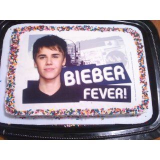 Justin Bieber Icing Art Image Cake Topper: Toys & Games