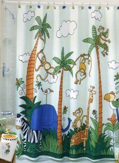 Saturday Knight Ltd. Monkey Kingdom Fabric Shower Curtain  