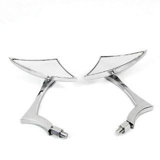 Motorcycle Silvery Side Sickle Rear View Mirror 8MM 10MM Pair Brand New Universal Fit Clear Mirror Glass: Automotive