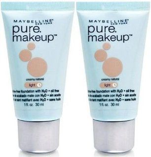 Maybelline Pure Makeup Foundation LIGHT 5 CREAMY NATURAL (Qty, of 2 Tubes)DISCOUNTINUED : Mascara : Beauty