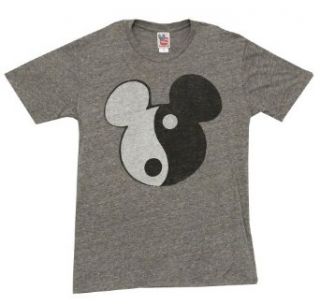 Mickey Mouse Ying Yang Mens Grey Shirt: Clothing
