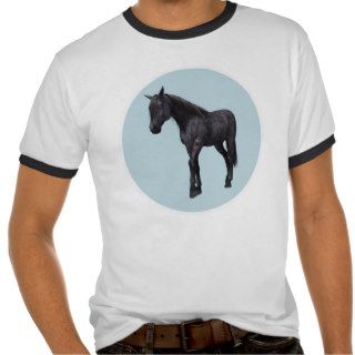 Black Horse with Blue Eyes Tee Shirts