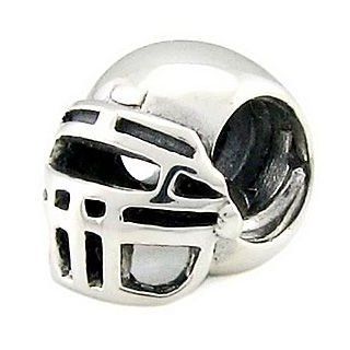 Authentic OHM Football Helmet 925 Sterling Silver Bead fits European Charm Bracelet: Jewelry
