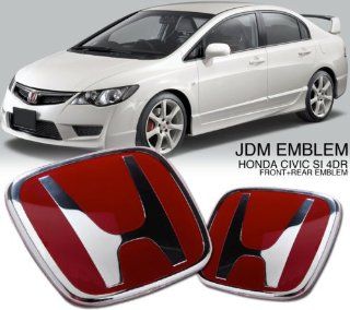 Brand New 2006 2011 Honda Civic JDM Red H Emblem (For 2006 2011 Honda Civic 4 Door Only and All Year Honda FIT and the Pin Might Need to Cut to Stick on Some of the Vehicle): Automotive