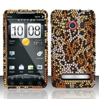 CHEETAH Hard Plastic Rhinestone Bling Case for HTC EVO 4G (Sprint) [In Twisted Tech Retail Packaging]: Cell Phones & Accessories