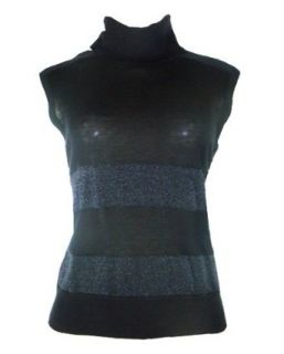 Cacharel Sleeveless Turtleneck Sweater Black FR 2/US Medium at  Womens Clothing store