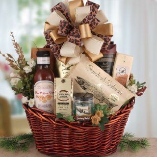 Deluxe Baby Gift Basket   Blue for Boys   Great Shower Gift Idea for Newborns : Gourmet Meat Gifts : Grocery & Gourmet Food