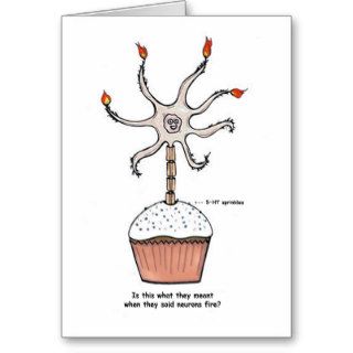Happy Birthday Neuron Cupcake Greeting Card