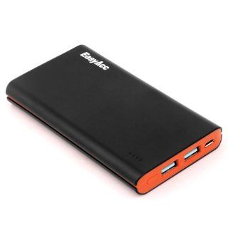 EasyAcc 10000mAh Brilliant Ultra Slim Dual USB (2.1A / 1.5A Output) Portable Power Bank External Battery Charger for iPhone iPad Samsung Galaxy Android Phone Smartphone Tablets Pc Bluetooth Speaker   Black and Orange: Cell Phones & Accessories