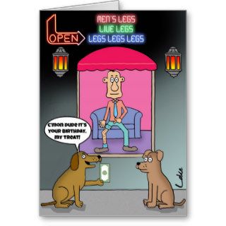 Funny Dog Lovers Red Light District Birthday Card