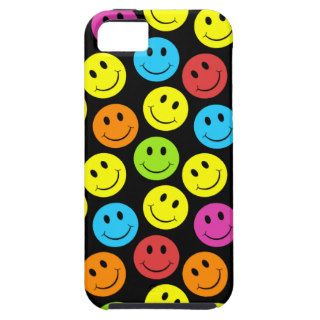 Happy Colorful Smiley Faces Pattern iPhone 5 Case