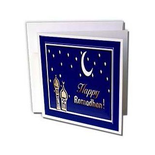 gc_22458_1 Beverly Turner Ramadan Design   Ramadan Temples with Blue Sky Stars and Moon   Greeting Cards 6 Greeting Cards with envelopes  Blank Greeting Cards 