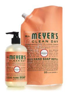 Mrs. Meyers Clean Day Geranium Hand Soap and Refill Set: Home Improvement