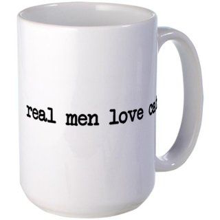 Real Men Love Cats Large Mug Large Mug by  Kitchen & Dining