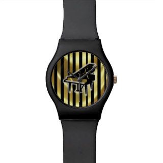 Black and Gold Grand Piano Watch