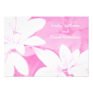 Soft Leaves Pink wedding invitation