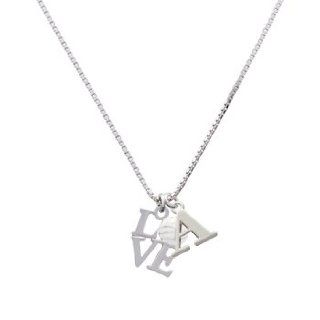 Love Volleyball Initial Charm Necklace Large Block Letter A: Delight Jewelry: Jewelry