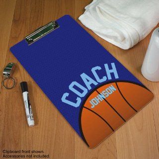 Dry Erase Clipboard / Basketball Coach Design / Personalized / Low profile Clip / Choose Legal Size (9 x 15.5) or Letter Size (9 x 12.5) / Includes dry erase marker : Dryerase Basketball Clip Board : Office Products