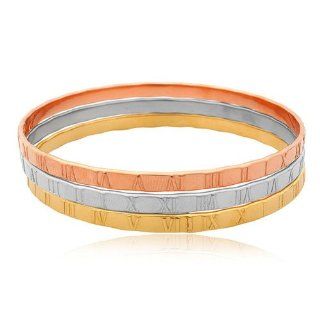 Beta Jewelry Stainless Steel Pink Gold Plated Bangle Jewelry 7cm   2.73 inches Diameter: Jewelry