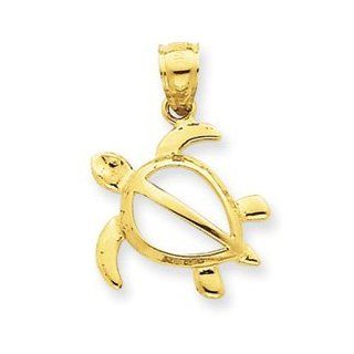14k Gold Open Turtle Pendant: Turtle Jewelry: Jewelry