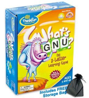 ThinkFun What's Gnu 3 Letter Learning Game w/Free Storage Bag: Toys & Games