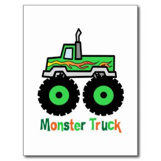 Green Monster Truck Post Cards