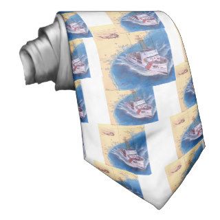 US Coast Guard RELIANCE TX Nautical Chart Art Necktie