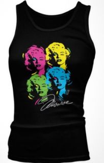 Marilyn Monroe Neon Warhol Design Juniors Tank Top, Funny Trendy Hot Neon And Silver Funky Designs Juniors Boy Beater: Clothing