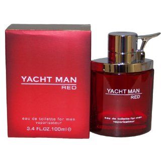 Yacht Man Red by Myrurgia Eau De Toilette Spray for Men, 3.40 Ounce : Men Perfume Clearance : Beauty