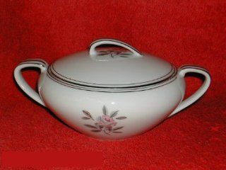 Noritake Rosales #5790 Covered Sugar Bowl   With Handles: Kitchen & Dining