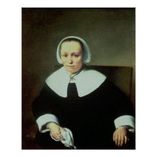 Portrait of a Lady with White Collar and Cuffs Print