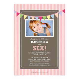 Chic Turning 6 Birthday Party Invitation (pink)