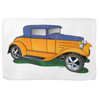 32 Ford 5 window Coupe Orange/blue Kitchen Towels