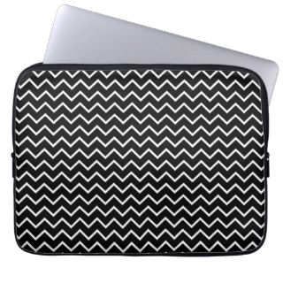 Fun Black Chevron Zig Zag Pattern Laptop Sleeve