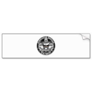 US Navy Submarine Service Skull.png Bumper Stickers