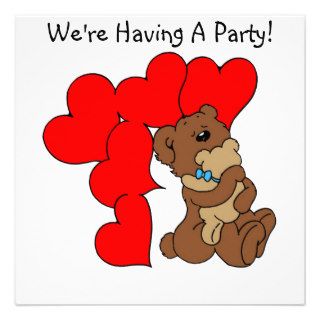 Bear Hugs  Birthday Greeting Card For Kids Invitations