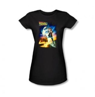 Back to the Future   Movie Poster Design Junior's T Shirt: Clothing