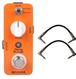 Mooer Audio Ninety Orange Analog Vintage Phaser Pedal w/ 2 Free Cables: Musical Instruments