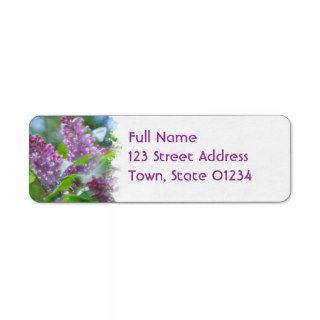 Purple Lilac Flowers Return Address Mailing Label