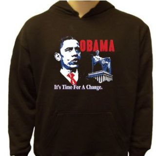 Barack Obama Time for Change Hoodie: Novelty Hoodies: Clothing