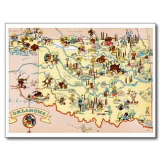 Oklahoma Funny Map Post Cards