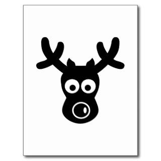 Funny reindeer face post card