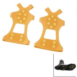 Apollo23   Non slip Snow Gripper, Snow Cleats, Anti slip Overshoes Grip Sole for Snow Walking, Ice Fishing. Size: Medium fit US Shoe Size 5 8, Orange: Sports & Outdoors